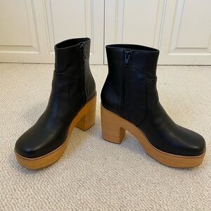 Charlotte Stone Size 8 Black Paz Platform Boots